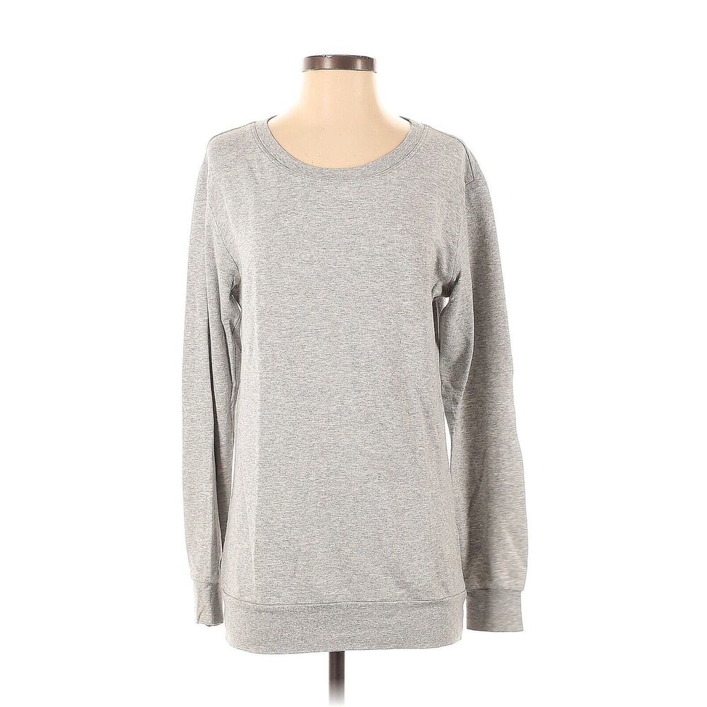 Nation LTD Grey Crewneck Long Sleeve Sweatshirt Heathered Medium